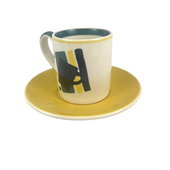 Herman Dodge Hues and Brews Vintage Mid-Century Modern Ceramic Cup and Saucer Se - Picture 4 of 11